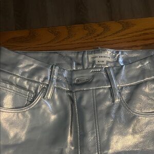 Good American Silver Straight Leg Pants